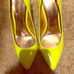 Neon yellow heels